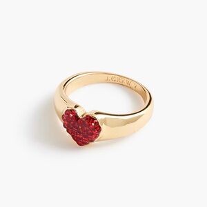 J. Crew PAVE HEART RING SIZE 8